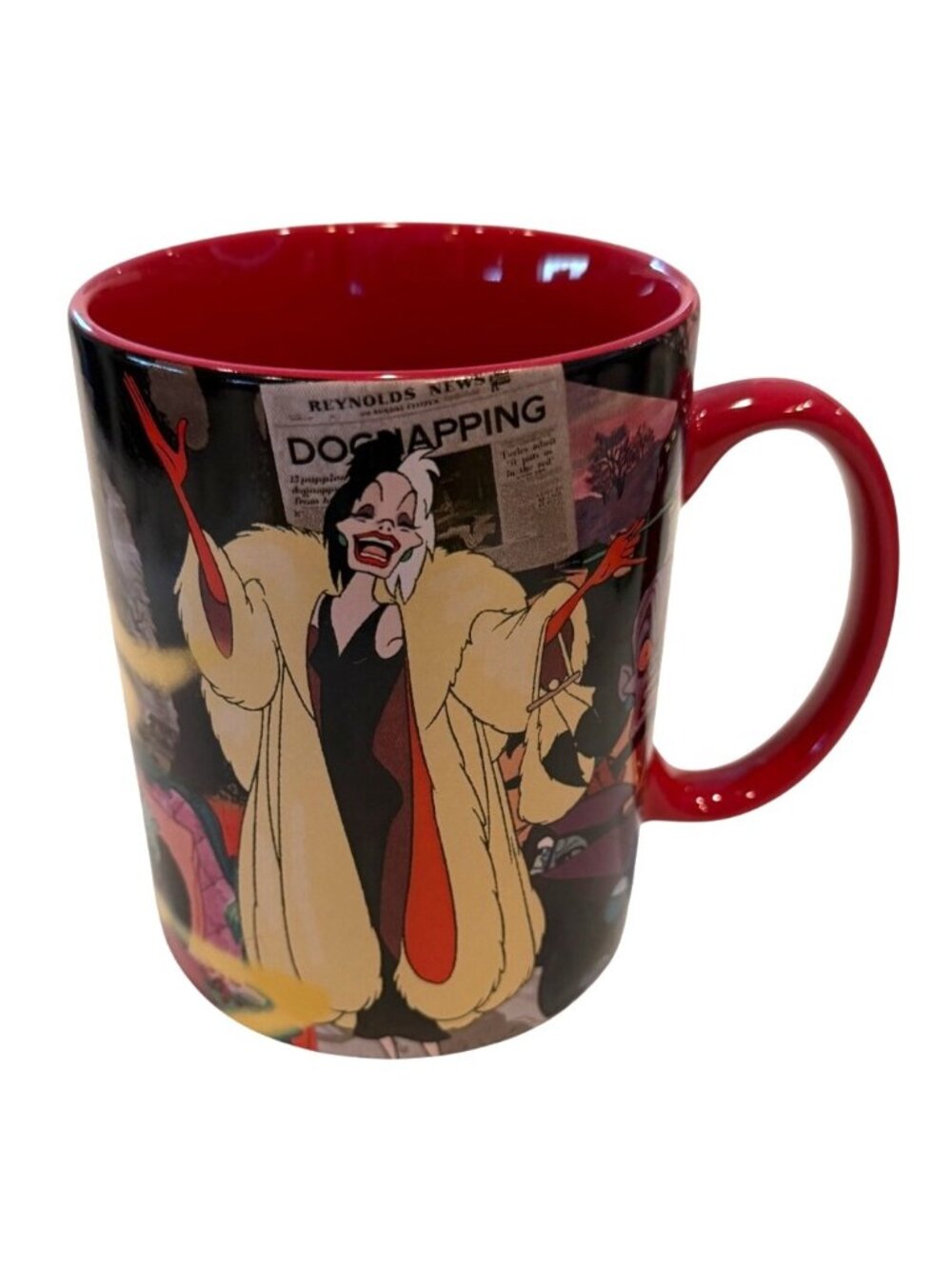Disney Store 101 Dalmations Animation Cruella de Vil Coffee Tea Mug 5"